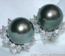 Pretty "Star" Studs with Tahitian Pearls & Diamonds