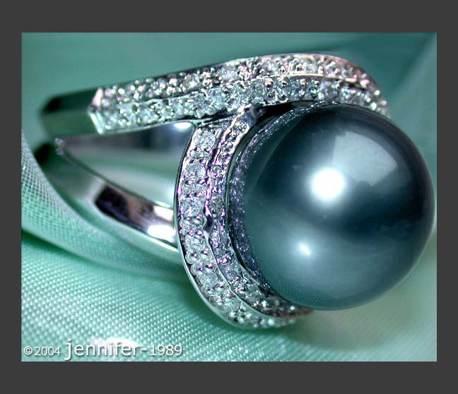 Stunning Tahitian Pearl Diamond Ring Stunning Tahitian Pearl Diamond Ring