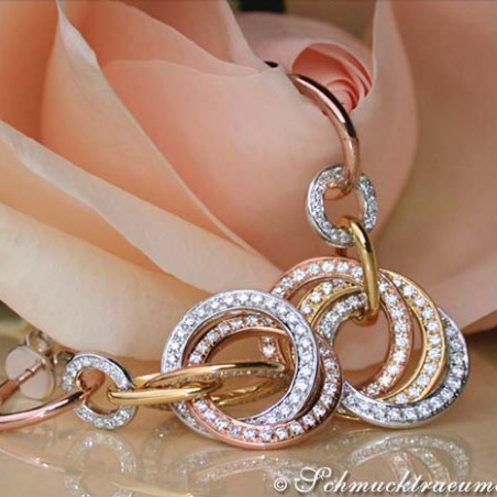 Triple Entwined Diamond Circle Earrings
