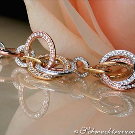 Triple Entwined Diamond Circle Earrings