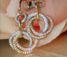 Triple Entwined Diamond Circle Earrings