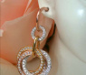 Triple Entwined Diamond Circle Earrings