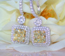 Beautiful Dangling Earrings with White & Yellow Diamonds