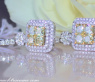 Beautiful Dangling Earrings with White & Yellow Diamonds