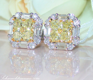 Gorgeous Yellow Diamond Stud Earrings