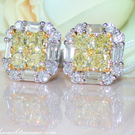 Gorgeous Yellow Diamond Stud Earrings