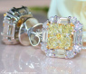 Gorgeous Yellow Diamond Stud Earrings