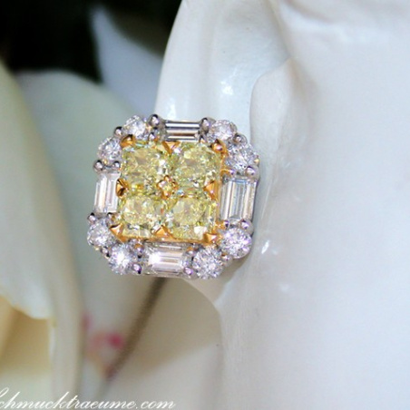 Gorgeous Yellow Diamond Stud Earrings