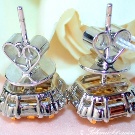Gorgeous Yellow Diamond Stud Earrings