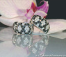 Rhombic Style Black and White Diamond Earrings