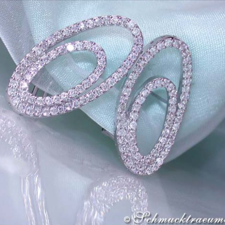 Pretty Diamond Ellipse Earrings