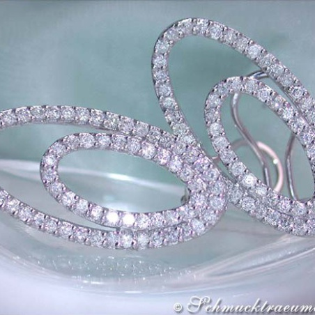 Pretty Diamond Ellipse Earrings