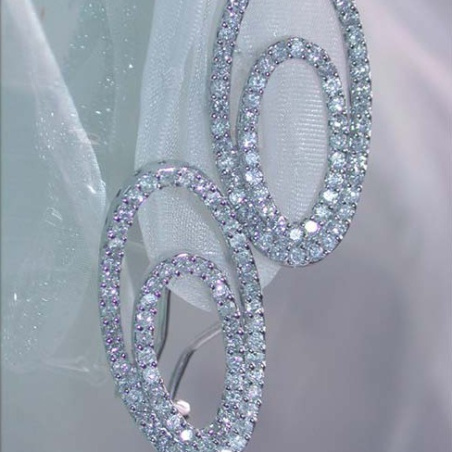 Pretty Diamond Ellipse Earrings