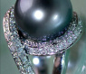 Stunning Tahitian Pearl Diamond Ring
