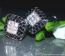 Simple Black & White Diamond Earrings (Square Style)