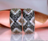 Earrings with black diamonds, white & natural brown diamonds