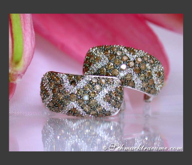 Ohrringe mit braunen Diamanten Ohrringe mit braunen Diamanten