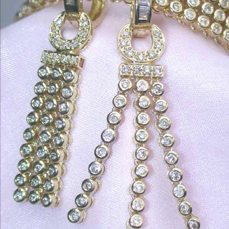 Splendid Dangling Earrings with Diamonds in Yellow gold 14k
