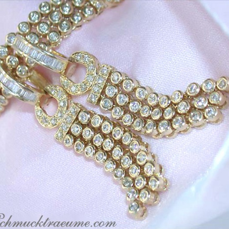 Splendid Dangling Earrings with Diamonds in Yellow gold 14k