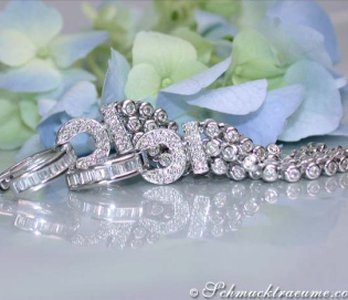 Splendid Dangling Earrings with Diamonds in White gold 14k