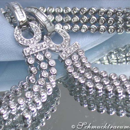 Splendid Dangling Earrings with Diamonds in White gold 14k