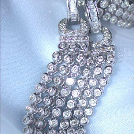 Splendid Dangling Earrings with Diamonds in White gold 14k
