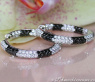 Attractive Hoops with Black & White Diamonds