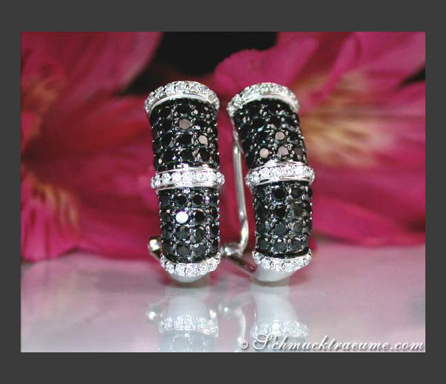Timelessly Elegant Black & White Diamond Earrings Timelessly Elegant Black & White Diamond Earrings