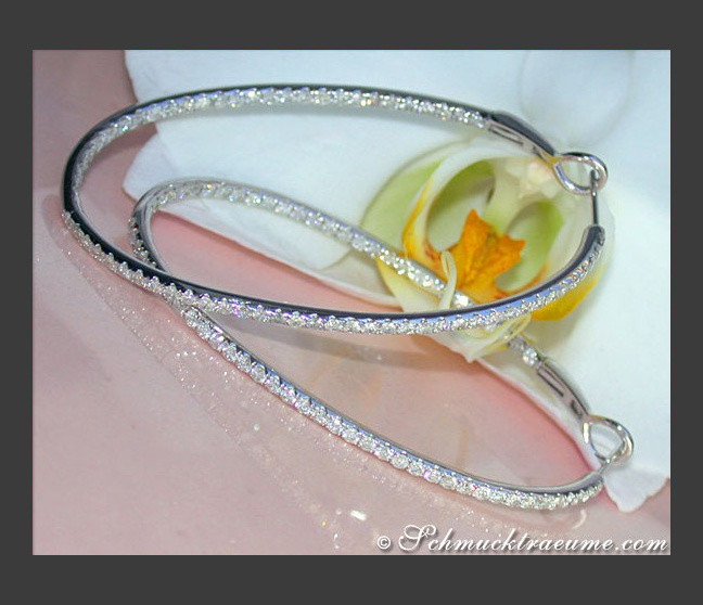 Oval Diamond Hoops Oval Diamond Hoops