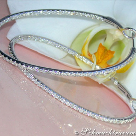 Oval Diamond Hoops