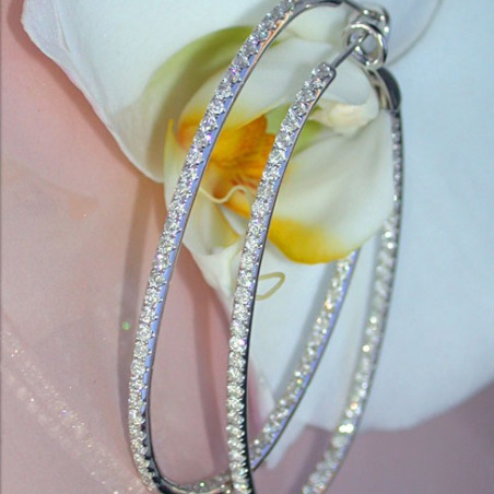 Oval Diamond Hoops