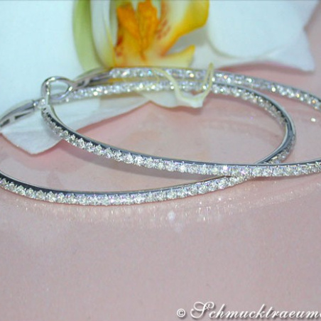 Oval Diamond Hoops