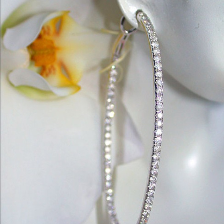 Oval Diamond Hoops