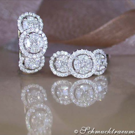 Pretty Diamond Earrings (Princess, Marquise & Round Cut)
