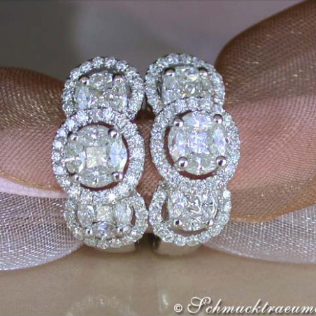 Pretty Diamond Earrings (Princess, Marquise & Round Cut)
