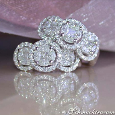 Pretty Diamond Earrings (Princess, Marquise & Round Cut)