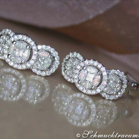 Pretty Diamond Earrings (Princess, Marquise & Round Cut)