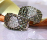 Pretty Brown & White Diamond Heart Earrings