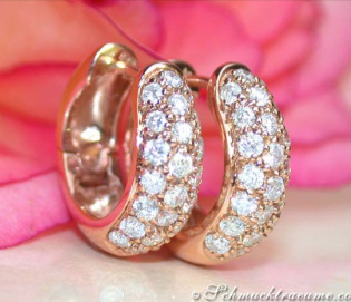 Timeless Diamond Hoop Earrings in Rose gold 14k