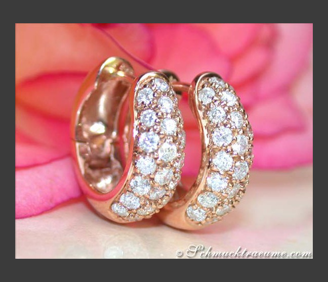Timeless Diamond Hoop Earrings in Rose gold 14k Timeless Diamond Hoop Earrings in Rose gold 14k