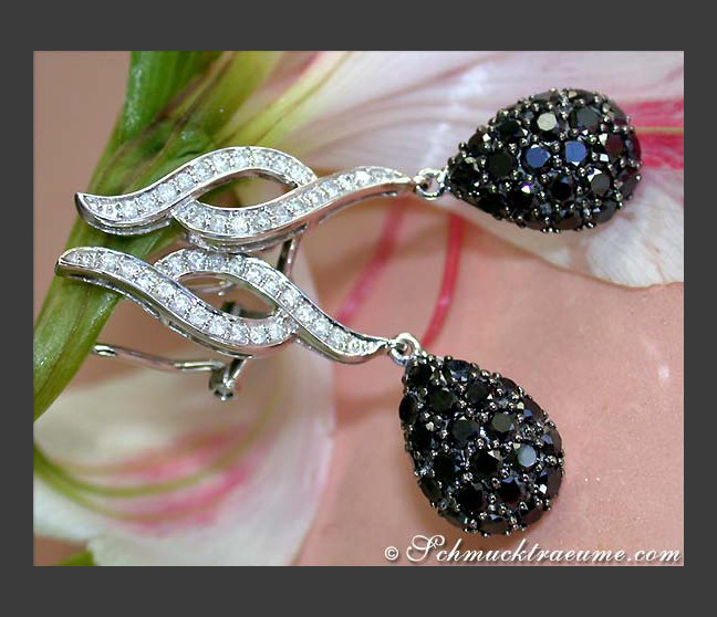 Wonderful Black & White Diamond Earrings Wonderful Black & White Diamond Earrings