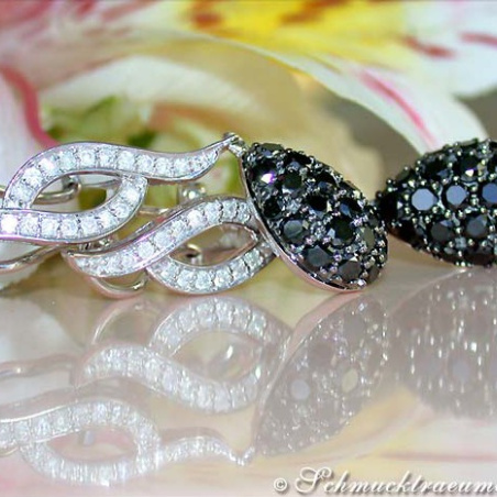 Wonderful Black & White Diamond Earrings