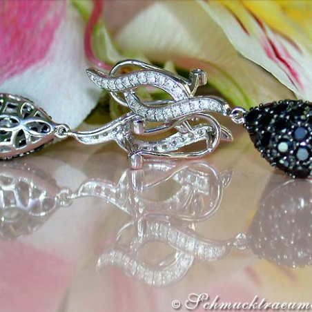 Wonderful Black & White Diamond Earrings