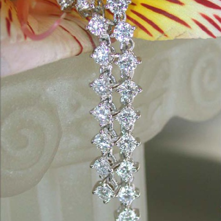 Long Diamond Earrings (Chain Design)