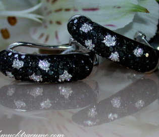 Timeless Black & White Diamond Polkadot Earrings