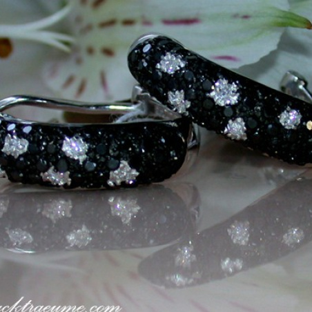 Timeless Black & White Diamond Polkadot Earrings