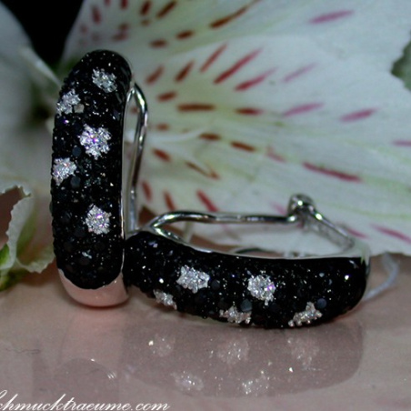 Timeless Black & White Diamond Polkadot Earrings