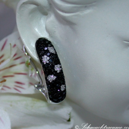 Timeless Black & White Diamond Polkadot Earrings