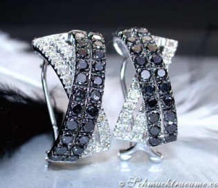 Simple Black & White Diamond Earrings