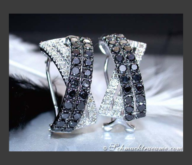 Simple Black & White Diamond Earrings Simple Black & White Diamond Earrings
